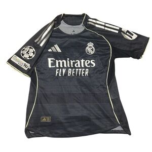 25/26 real madrid UCL away kit. Brahim Diaz soccer football jersey. Heat ready